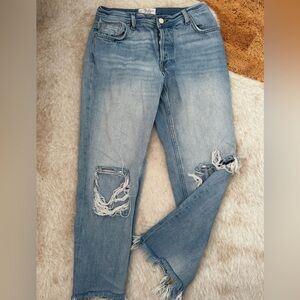 We The Free Light Blue Distressed Boyfriend Jeans